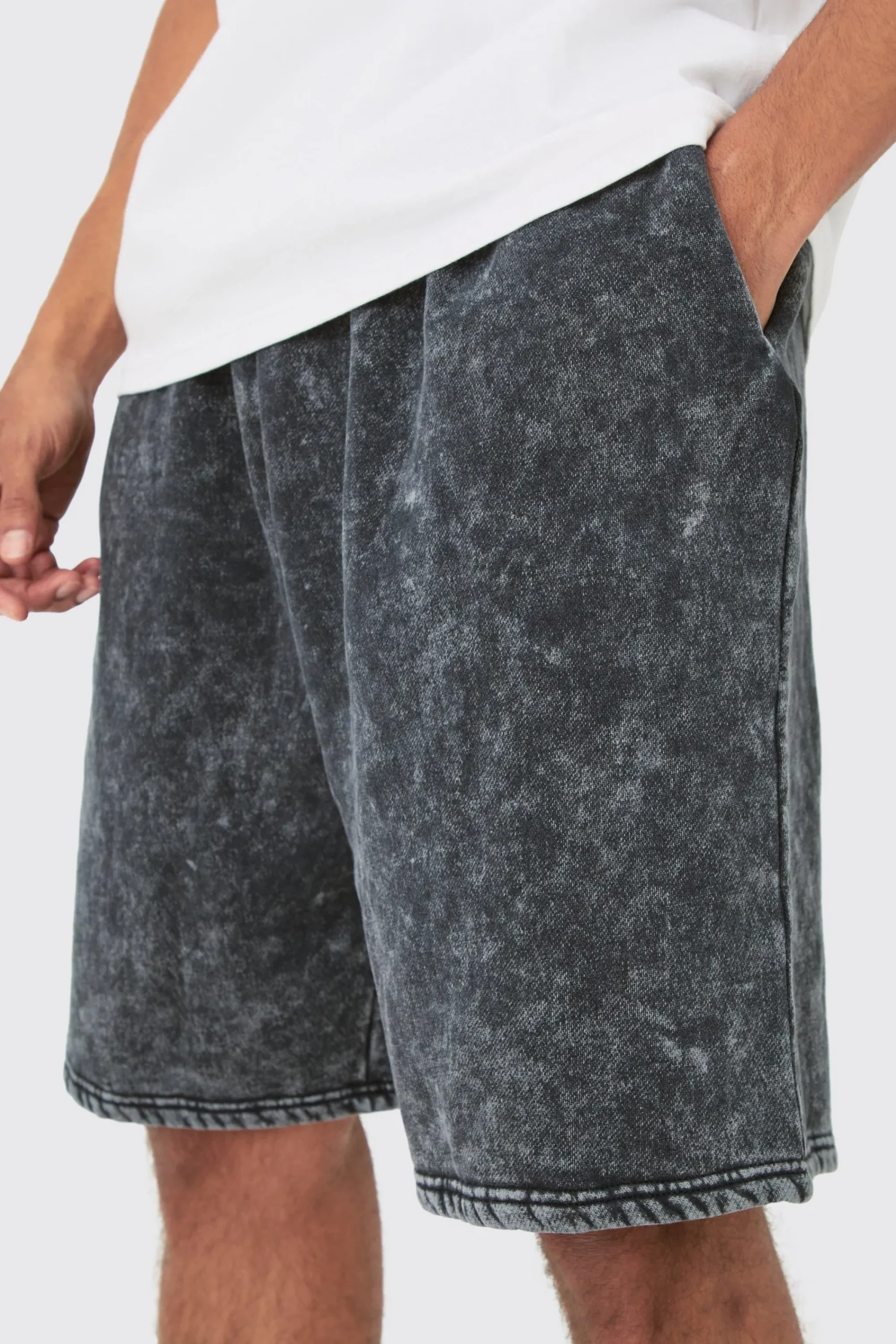 boohooMAN Jersey Acid Washed Jort | UK| Shorts