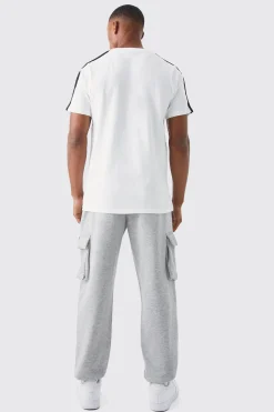 boohooMAN Jersey Cargo Jogger With Woven Tab | UK| Trousers|Cargos