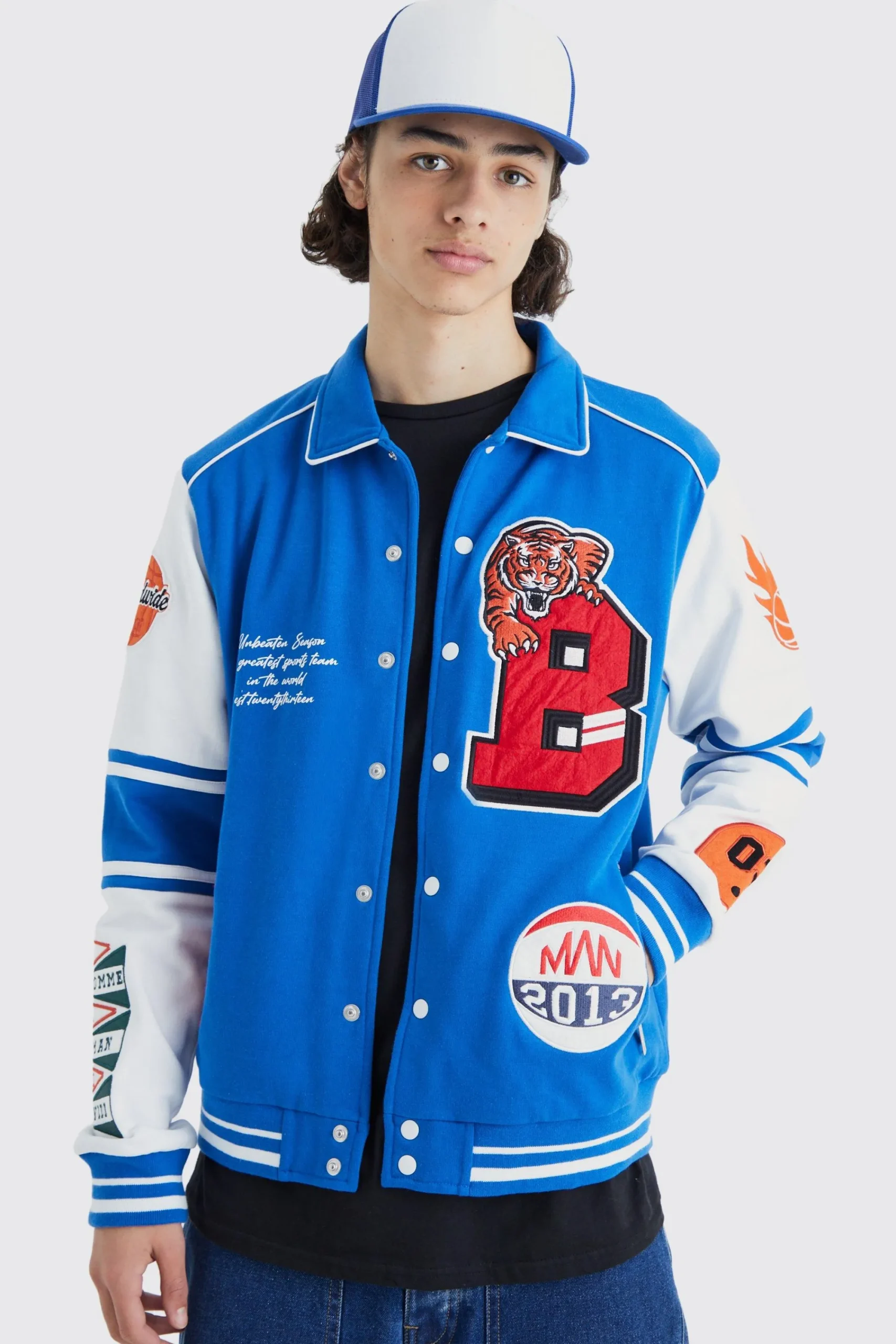 boohooMAN Jersey Harrington Varsity Jacket | UK| Coats & Jackets