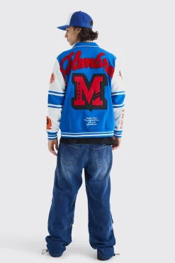 boohooMAN Jersey Harrington Varsity Jacket | UK| Coats & Jackets
