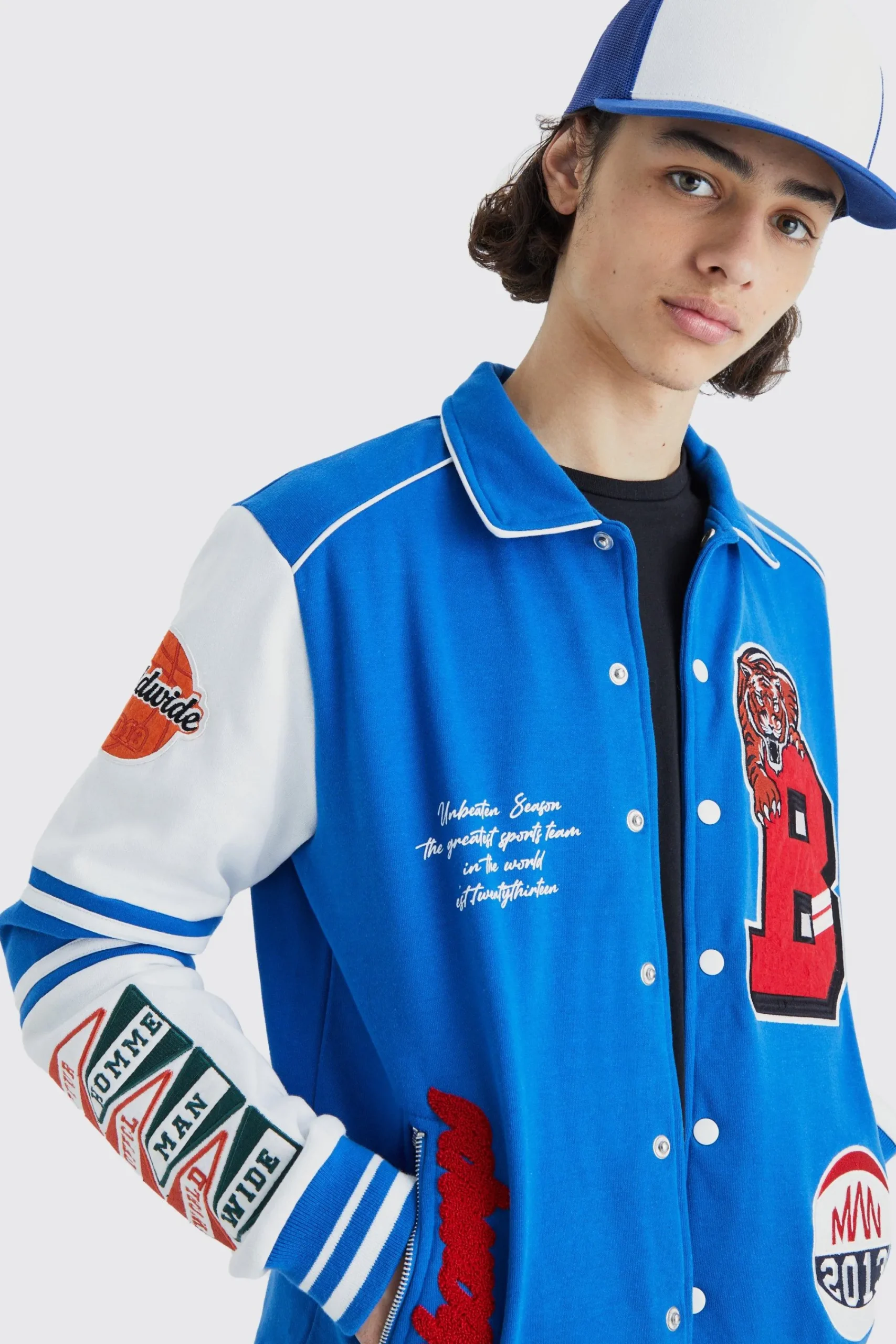 boohooMAN Jersey Harrington Varsity Jacket | UK| Coats & Jackets