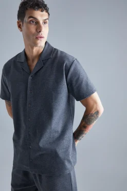 boohooMAN Jersey Revere Shirt And Trouser Set | UK| Sets & Co-Ords