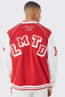 boohooMAN Jersey Varsity Bomber Jacket | UK| Coats & Jackets