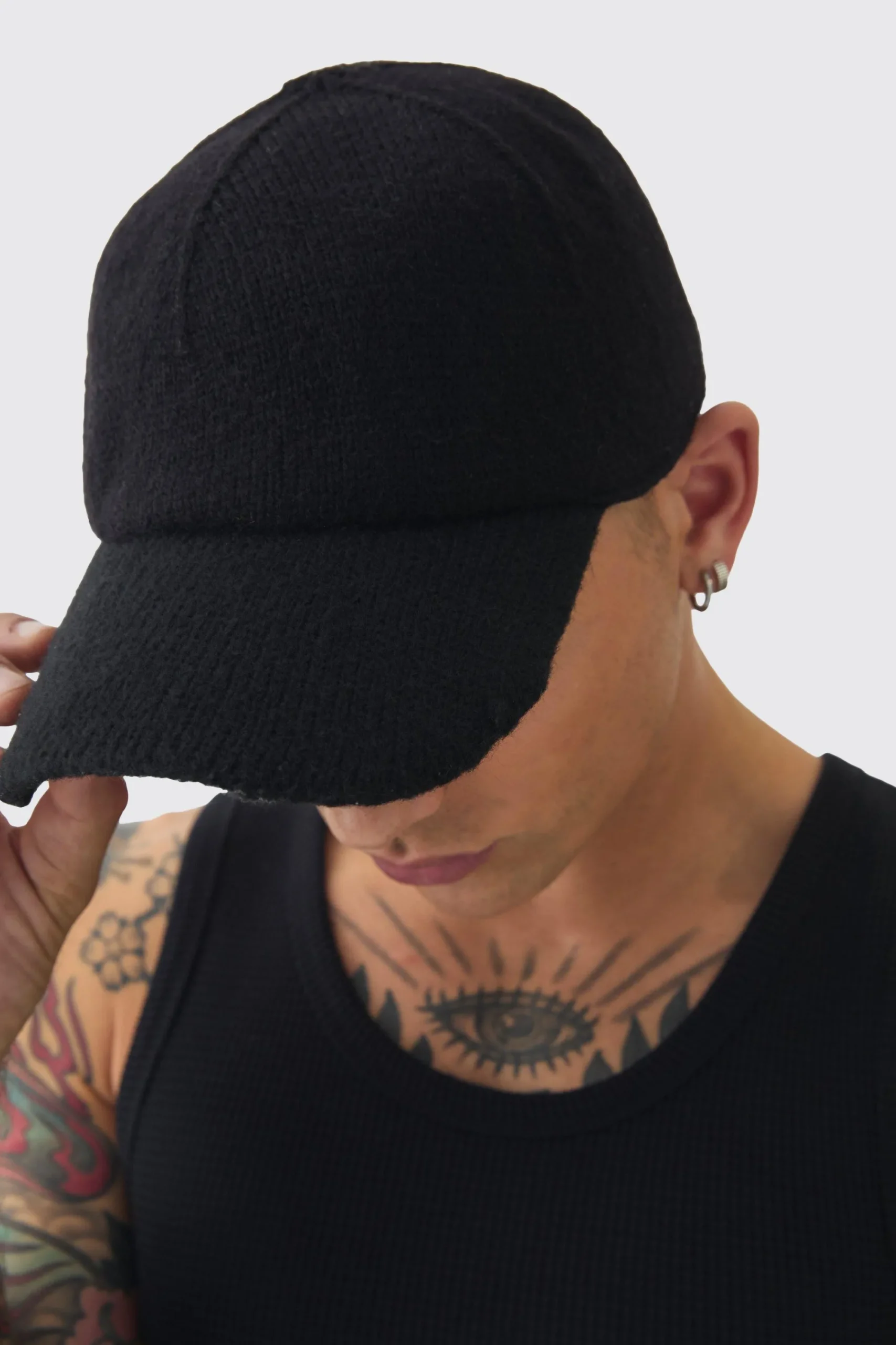 boohooMAN Knitted Baseball Cap | UK| Hats & Caps