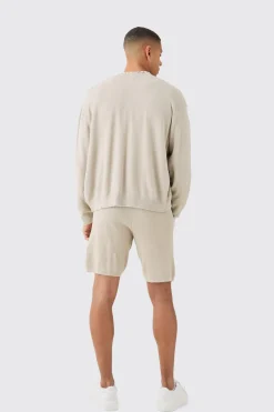 boohooMAN Knitted Bomber Short Tracksuit | UK| Sets & Co-Ords|Knitwear