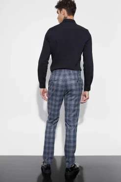 boohooMAN Large Check With Chain Detail Smart Trouser | UK| Trousers