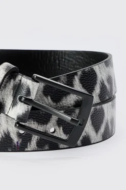 boohooMAN Leopard Print Belt In | UK| Belts|Hats & Caps