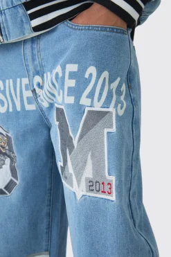 boohooMAN Light Blue Exclusive Applique Set | UK| Sets & Co-Ords