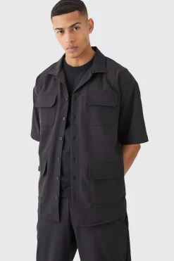 boohooMAN Lightweight Stretch Shirt And Split Hem Trouser Set | UK| Sets & Co-Ords