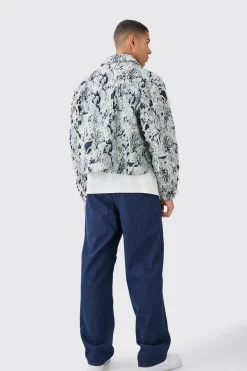 boohooMAN Lil Tjay Boxy Distressed Tapestry Denim Jacket | UK| Sets & Co-Ords|Coats & Jackets