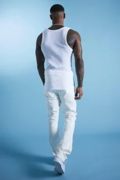 Lil Tjay Muscle Fit Square Neck Ribbed Vest | UK^boohooMAN Discount