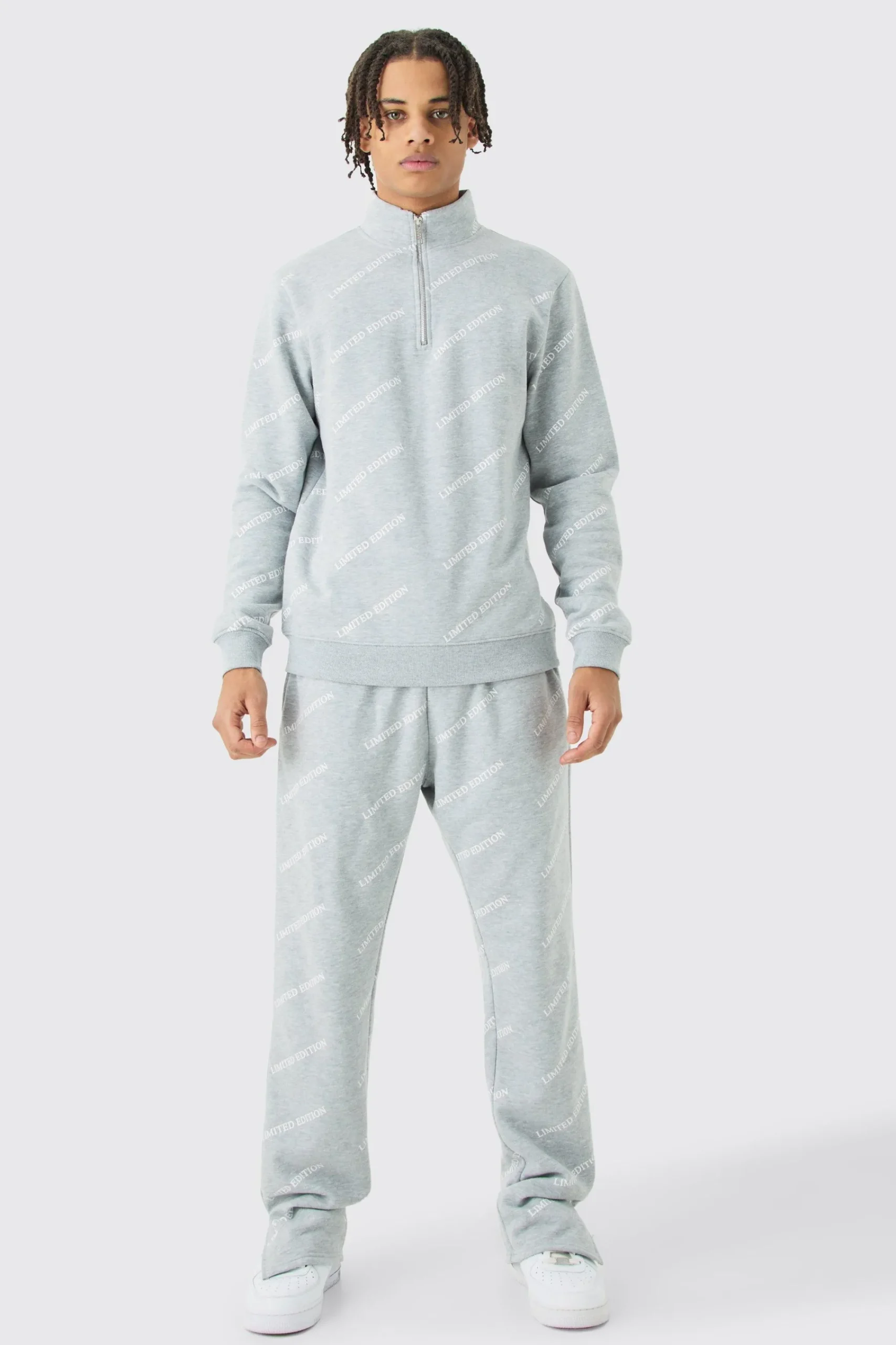 boohooMAN Limited Edition All Over Print Slim Quarter Zip Tracksuit | UK| Tracksuits