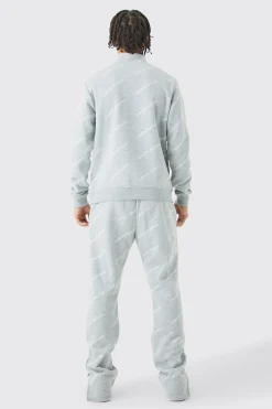 boohooMAN Limited Edition All Over Print Slim Quarter Zip Tracksuit | UK| Tracksuits