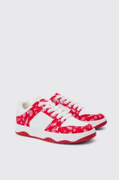boohooMAN Limited Edition Bandana Print Chunky Trainer In | UK| Trainers & Hi-Tops