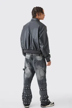 boohooMAN Limited Edition Boxy Pu Collared Bomber | UK| Coats & Jackets