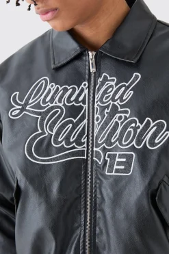 boohooMAN Limited Edition Boxy Pu Collared Bomber | UK| Coats & Jackets