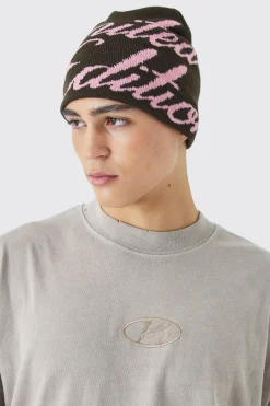 boohooMAN Limited Edition Graphic Beanie | UK| Hats & Caps