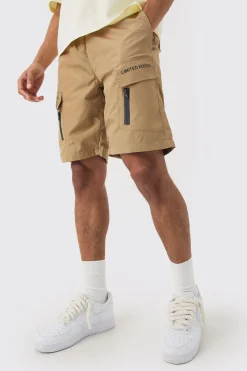 boohooMAN Limited Edition Nylon Elastic Waist Cargo Shorts | UK| Shorts