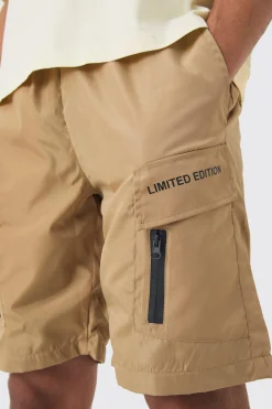 boohooMAN Limited Edition Nylon Elastic Waist Cargo Shorts | UK| Shorts
