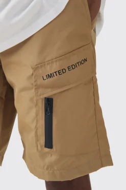 boohooMAN Limited Edition Nylon Elastic Waist Cargo Shorts | UK| Shorts