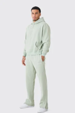 boohooMAN Limited Edition Oversized Boxy Split Hem Tracksuit | UK| Tracksuits