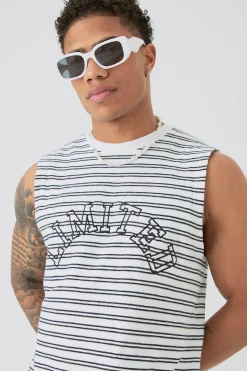 Limited Ribbed Striped Tank | UK^boohooMAN