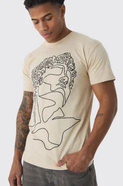 Line Drawing Printed T-Shirt | UK^boohooMAN Best