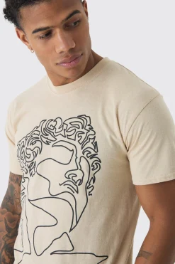 Line Drawing Printed T-Shirt | UK^boohooMAN Best