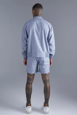 boohooMAN Linen Bomber & Short Set | UK| Sets & Co-Ords