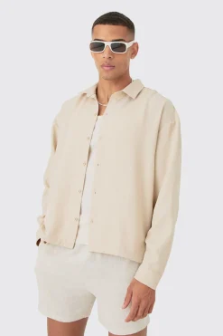 boohooMAN Linen Button Up Overshirt | UK| Shirts