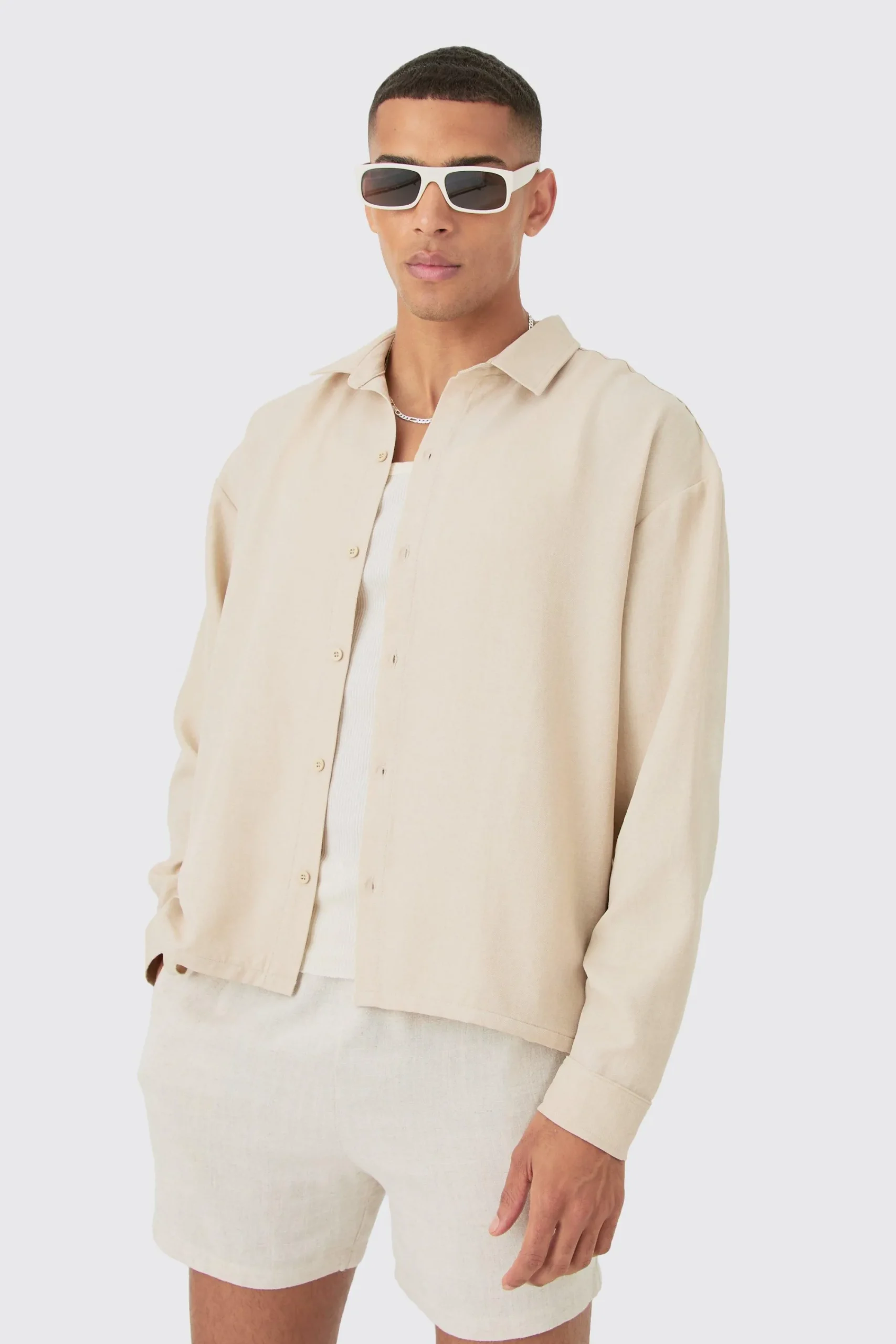 boohooMAN Linen Button Up Overshirt | UK| Shirts