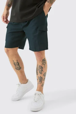 boohooMAN Linen Elasticated Waist Cargo Shorts | UK| Shorts