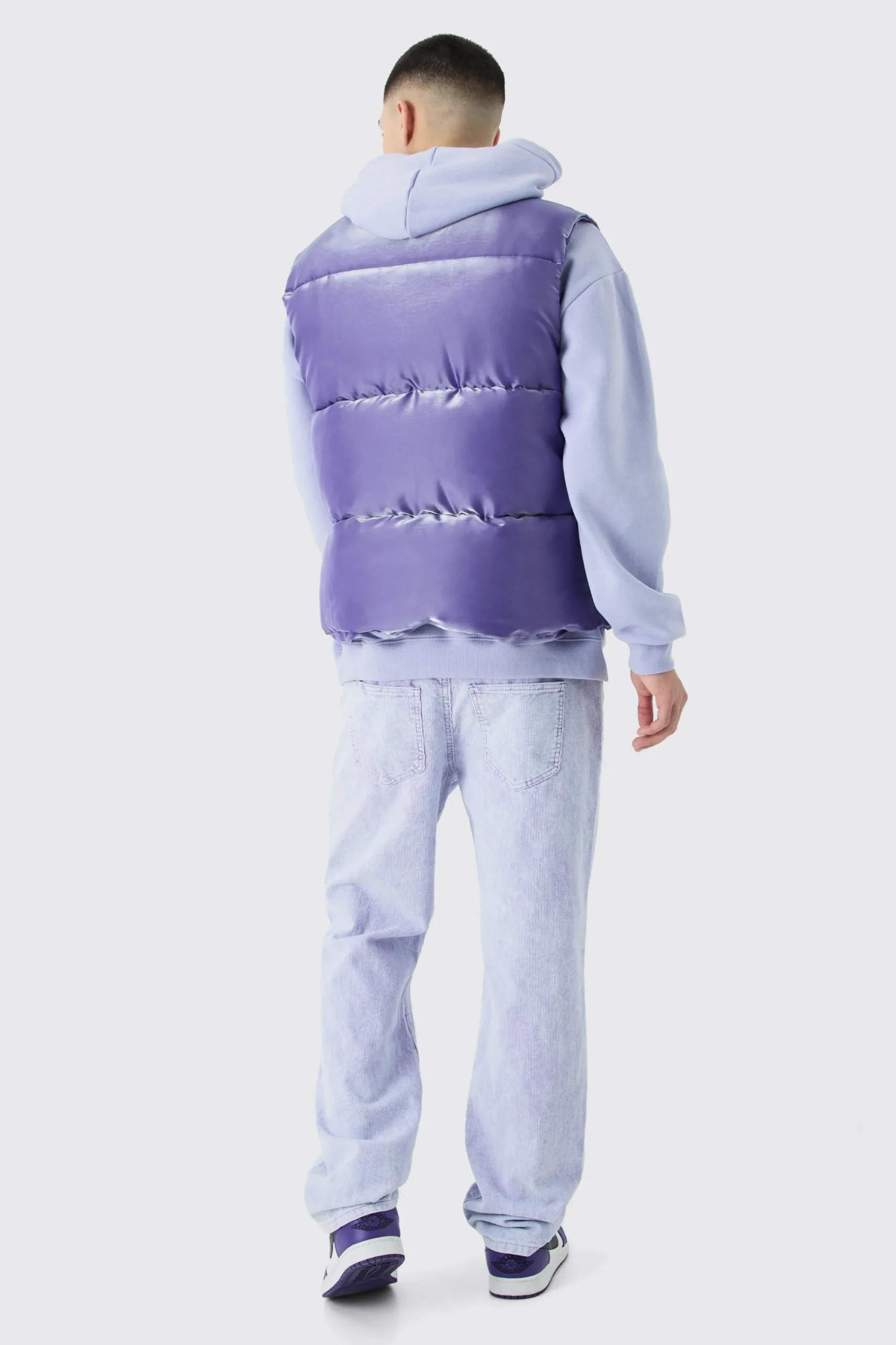 boohooMAN Liquid Metallic Nylon Padded Gilet | UK| Coats & Jackets