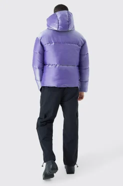 boohooMAN Liquid Metallic Nylon Puffer Jacket | UK| Coats & Jackets