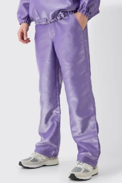 boohooMAN Liquid Metallic Parachute Trousers | UK| Trousers|Cargos