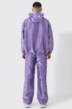 boohooMAN Liquid Metallic Parachute Trousers | UK| Trousers|Cargos