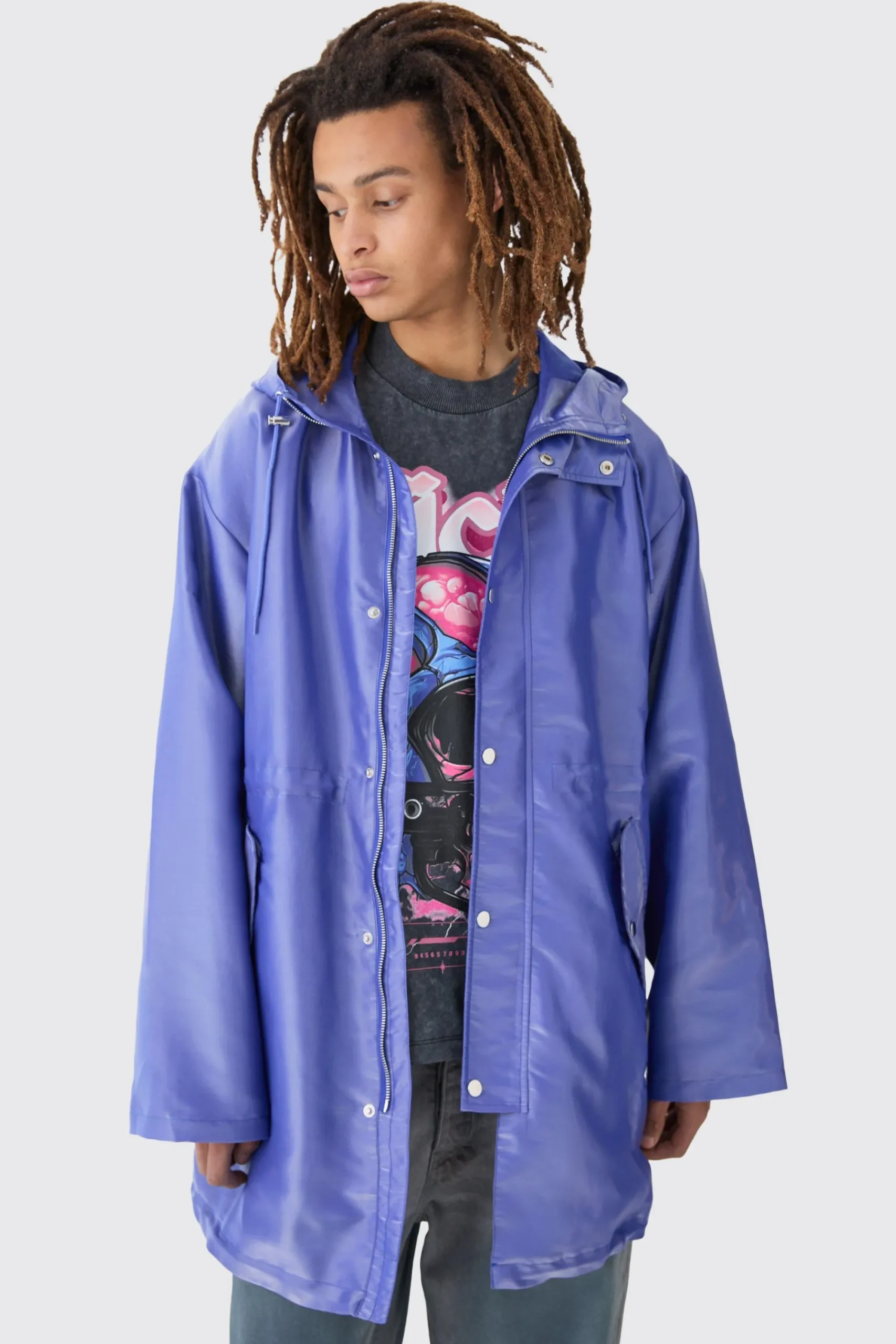 boohooMAN Liquid Metallic Parka | UK| Coats & Jackets