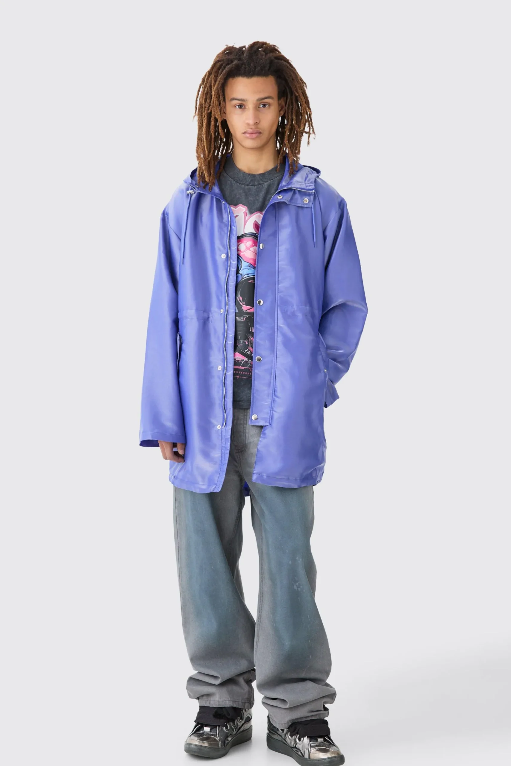 boohooMAN Liquid Metallic Parka | UK| Coats & Jackets