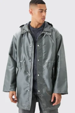boohooMAN Liquid Metallic Parka | UK| Coats & Jackets