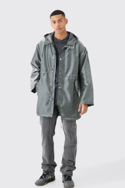 boohooMAN Liquid Metallic Parka | UK| Coats & Jackets