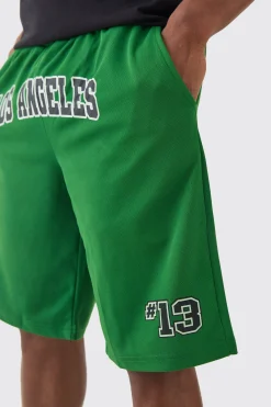 boohooMAN Long Length Los Angeles Basketball Short | UK| Shorts
