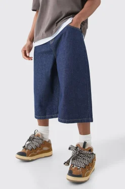 boohooMAN Long Line Denim Jorts In | UK| Shorts