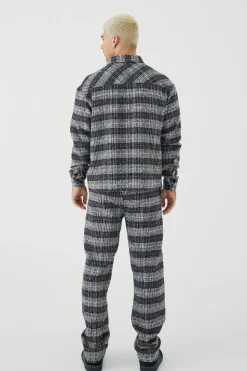 boohooMAN Long Sleeve Boxy Brushed Shirt & Straight Leg Trouser | UK| Sets & Co-Ords