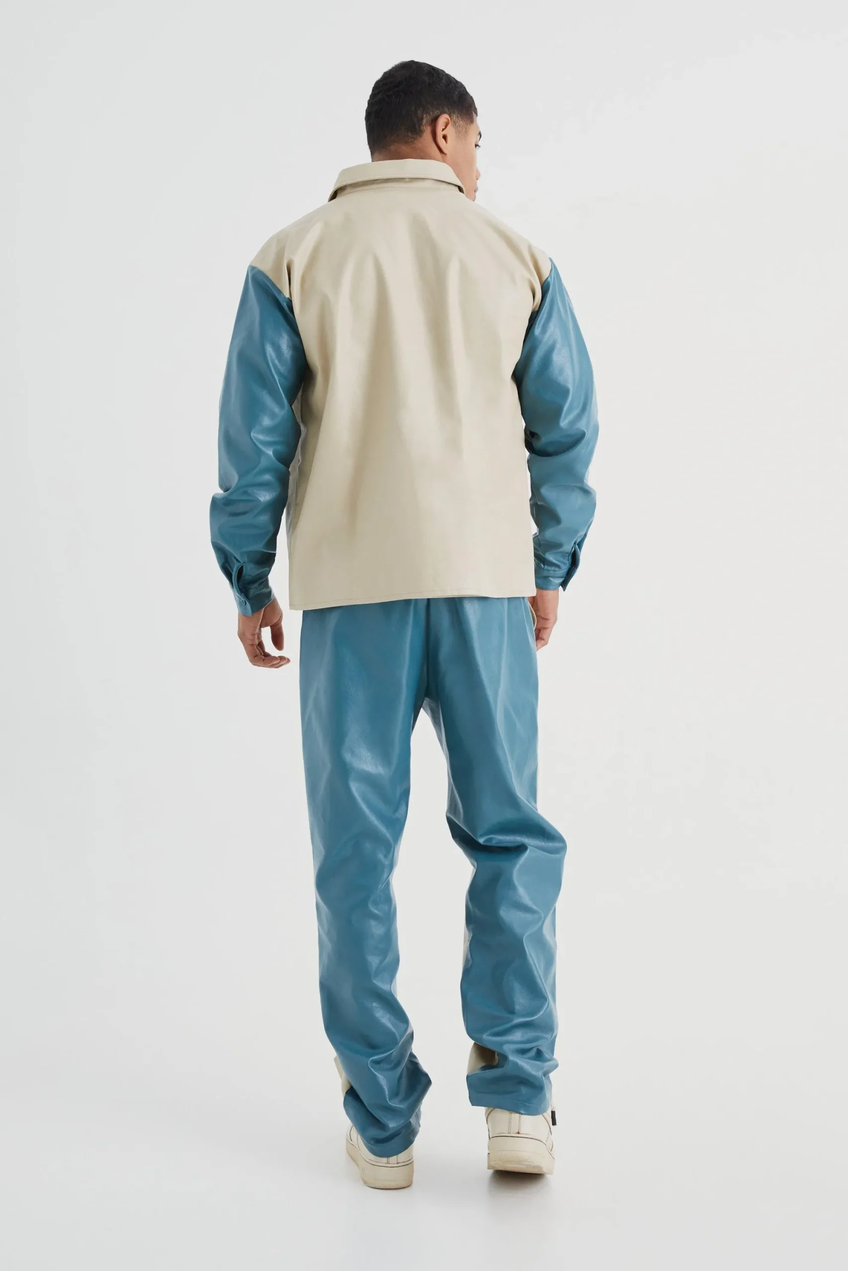 boohooMAN Long Sleeve Colourblock Overshirt And Gusset Trouser | UK| Shirts