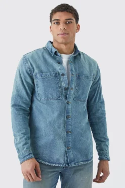 boohooMAN Long Sleeve Denim Overshirt | UK| Shirts