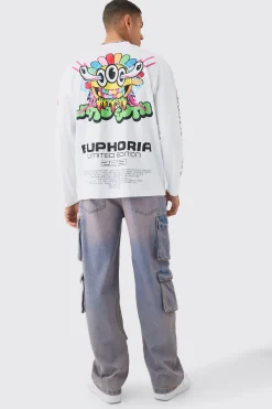 Long Sleeve Euphoria Graphic T-shirt | UK^boohooMAN New
