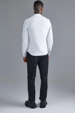 boohooMAN Long Sleeve Grandad Collar Slim Shirt | UK| Shirts