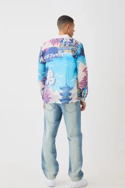 boohooMAN Long Sleeve Landscape Sheer Shirt | UK| Shirts