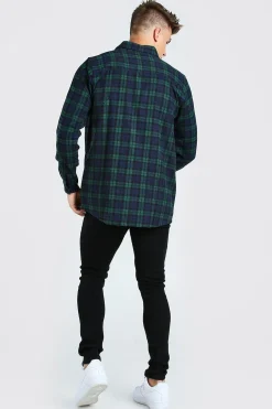 boohooMAN Long Sleeve Longline Flannel Check Shirt | UK| Shirts