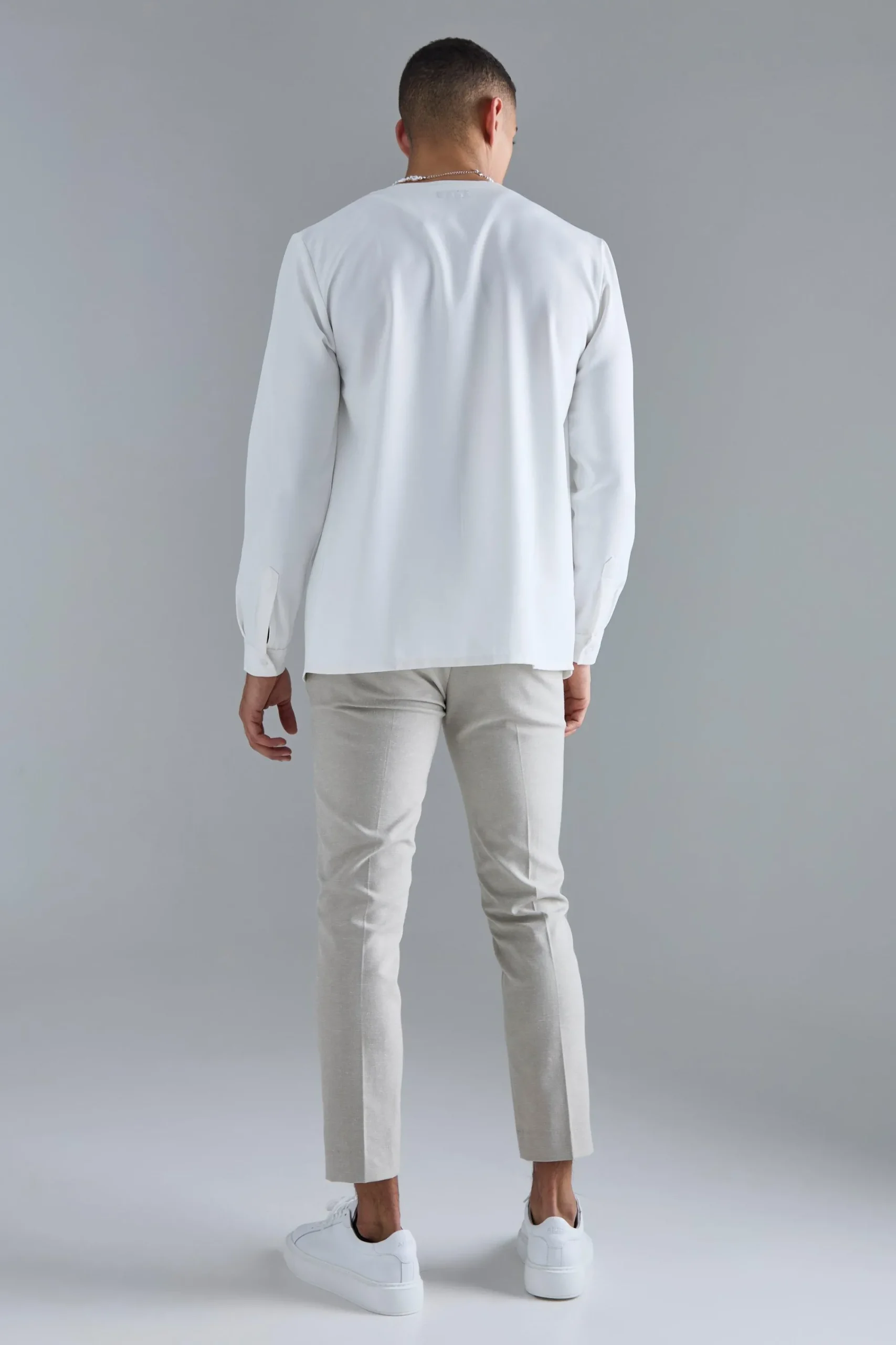 boohooMAN Long Sleeve Open Neck Soft Twill Shirt | UK| Shirts